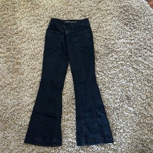 black flare jeans
